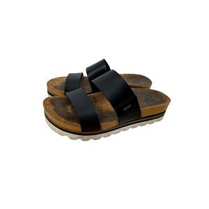 Reef Women's Black Cushion Vista Hi Sandals Size 6